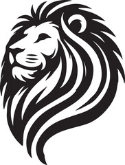 Lion roar and face of king of  jungle  vector black and white 