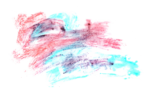 Colorful watercolor smeared, brush stroke, isolated on white