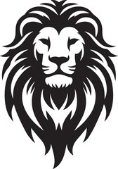 Lion roar and face of king of  jungle  vector black and white 