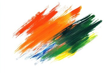 A vibrant brush stroke painted on a clean white background, ideal for use in designs and presentations