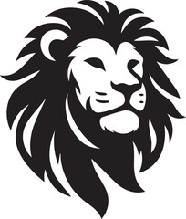 Lion roar and face of king of  jungle  vector black and white 