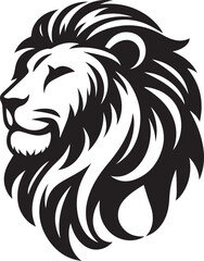 Lion roar and face of king of  jungle  vector black and white 