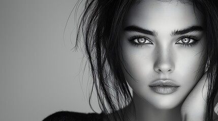 cinematic black and white shot with purple lady in focus, dramatic Hollywood atmosphere, high-contrast lighting, emotional elegance, award-winning composition, ultra-realistic detail, fashion-inspired