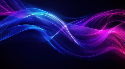 Big neon wave background on black background