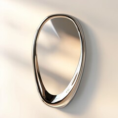 Obraz premium Reflective Glass Mirror with Sleek 3D Design on Wall Surface