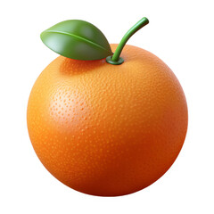Realistic Orange with Leaf on White Background Fresh Citrus Fruit Illustration