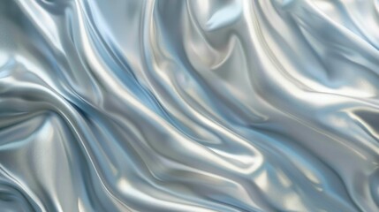 Obraz premium A smooth, reflective fabric with gentle folds and a silvery-blue hue.