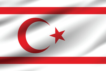 Obraz premium Northern Cyprus flag official colors and proportion digital vector illustration. Pleated flag.