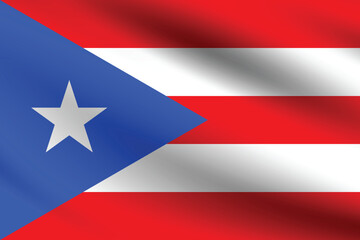 Puerto Rico flag official colors and proportion digital vector illustration. Pleated flag.