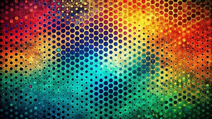 Fototapeta premium Grunge Halftone Dot Pattern: Panoramic Raster Print Background