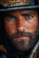 A close-up shot of a firefighter's hat, ideal for use in designs related to emergency services or occupations