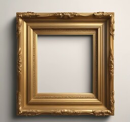 Illustration of vintage golden frame.