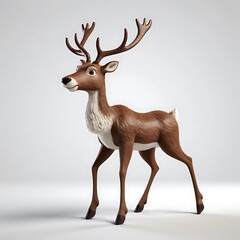 Obraz premium Adorable 3D Render of a Cartoon Reindeer