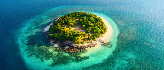 Tropical Island Aerial Ocean Paradise