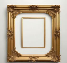 Illustration of vintage golden frame.