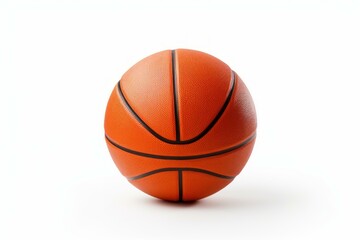 Fototapeta premium Orange basketball ball on a white background representing concepts of sport, competition, and athleticism