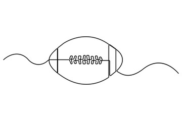 Obraz premium Single continuous line art football drawing of isolated outline Vector Illustration 