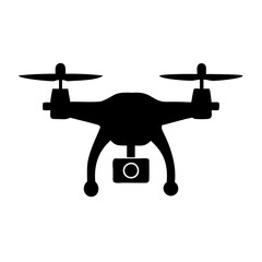 Drone Black Silhouette vector illustration isolated on a transparent background