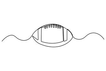 Single continuous line art football drawing of isolated outline Vector Illustration
