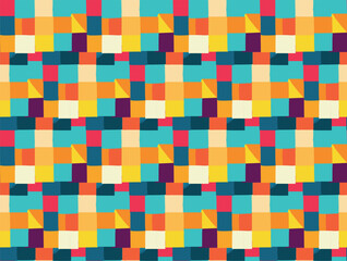 Abstract vector retro pattern geometric colorful background