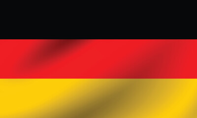 Naklejka premium Germany flag official colors and proportion digital vector illustration. Pleated flag.