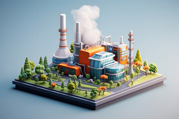 Large thermal energy facility generating power from heat and steam systems
