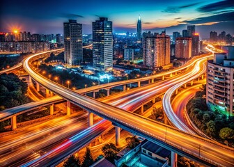 Long Exposure City Lights: Interconnectedness and Urban Flow