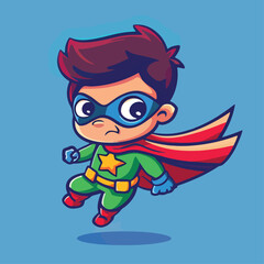 A playful vector drawing of a super guy and superchild