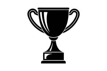 Trophy cup icon, victory cup vector, trophy silhouette