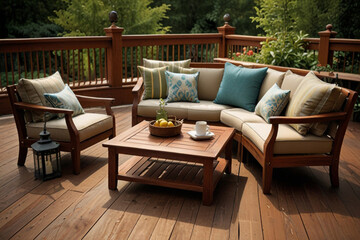 Wooden Deck with a View of the Ocean