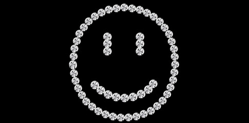 Silver Rhinestone Diamonds Emoji Emotion Sign Vector Illustration.