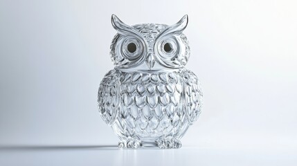 Obraz premium Charming Glass Bottle Shaped Like an Owl with Detailed Eyes
