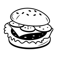 A drawing style icon of burger