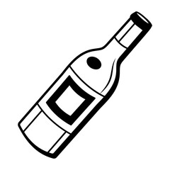 A drawing style icon of wine bottle