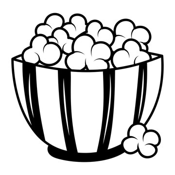 A drawing style icon of popcorn bucket