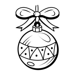 Decorative bauble icon in doodle style