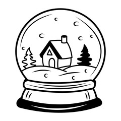 A drawing style icon of snow globe