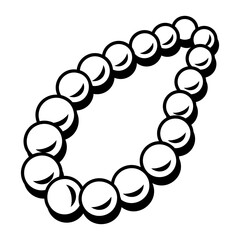 Pearl bracelet icon in doodle style