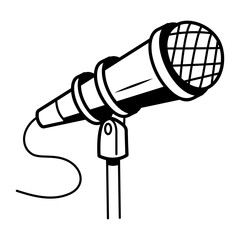 A hand drawn icon of mic