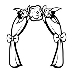 A doodle style icon of wedding arch