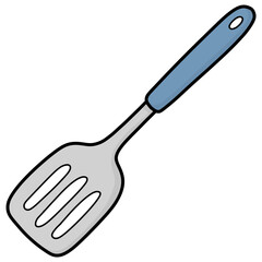 Hand drawn cartoon spatula illustration 