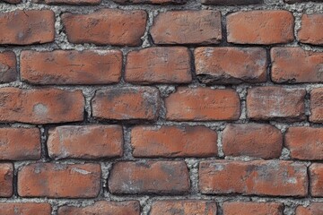 Obraz premium A detailed view of a red brick wall with texture and imperfections