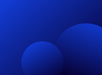 Abstract blue background with dynamic circle shapes composition.