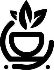 vector illustration design image icon logo symbol decoration ornament drink with floral decoration for cafe emblem