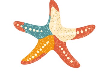 Vibrant Starfish: Ocean Life, Colorful Design, Artistic Illustration, Summer Vibes, Beach Decor, Underwater World, Marine Animal,  Sea Creature, Abstract Art, Nautical Theme.