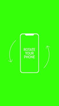Rotate Your Phone to Landscape orientation. Rotate Your Device from Vertical to Horizontal. Outline Icon Animation on Green Screen for Social Media. Vertical Video