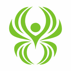 Abstract Harmony Human Wing Logo Vector Design.