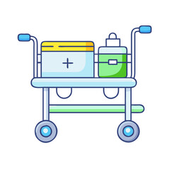 medical trolley icon, medical trolley vector illustration-simple illustration of medical trolley, perfect for medical trolley logos and icons