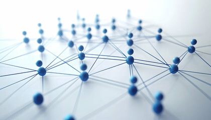 Abstract network illustrating connected professionals and corporate relationships in a dynamic 3D render  -