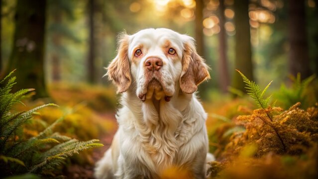Majestic Clumber Spaniel in a Rustic Setting: Documentary Photography